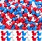 150pcs 4th of July Mini Resin Ducks 3 Colors Independence Day Patriotic Tiny Small Little Duck